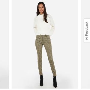 NWT Express taupe snakeprint jeggings (sz 10R)